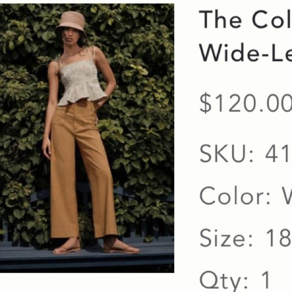 Maeve Wheat Wide-Leg Crop Trousers